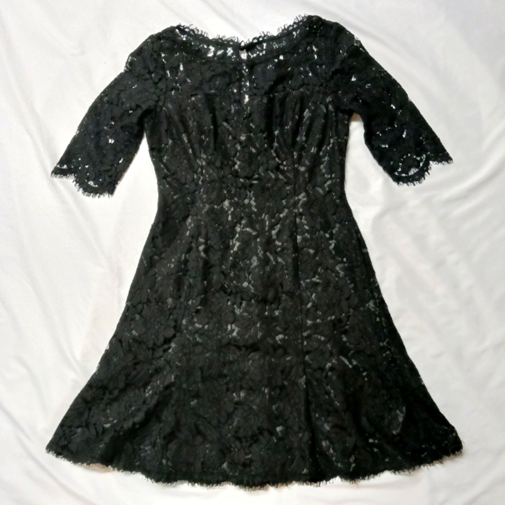 Eliza J Black Lace Fit and Flate Cocktail Dress Size 6
